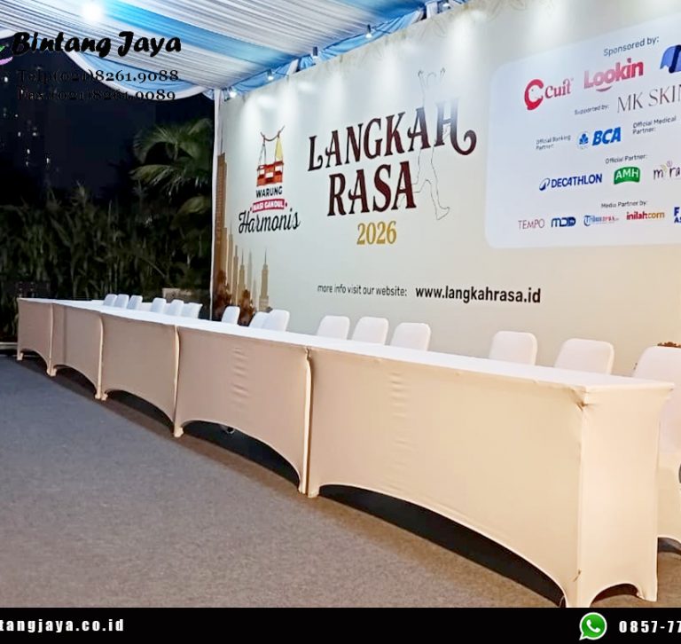 Sewa Meja IBM Ketat Putih 180×45cm Jakarta 085777333808