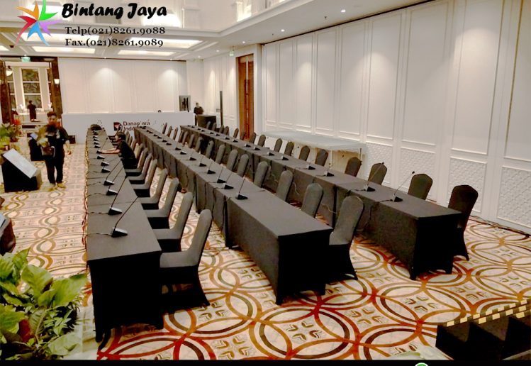 Rental Meja Kursi Cover Hitam Event Danantara 087885377555