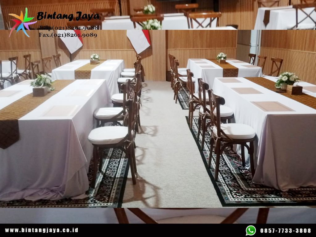 Sewa Kursi CrossBack, Meja Kotak Jakpus 087885377555 untuk Event, Gathering & Jamuan