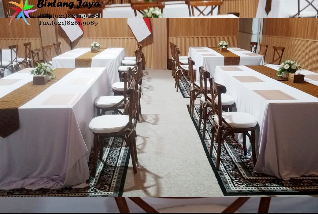 Sewa Kursi CrossBack, Meja Kotak Jakpus 087885377555 untuk Event, Gathering & Jamuan