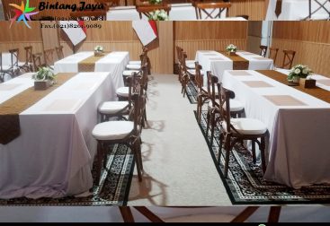 Sewa Kursi CrossBack, Meja Kotak Jakpus 087885377555 untuk Event, Gathering & Jamuan