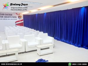 Sewa Tirai Biru Dan Sofa Event Polda Metro Jaya Jakarta